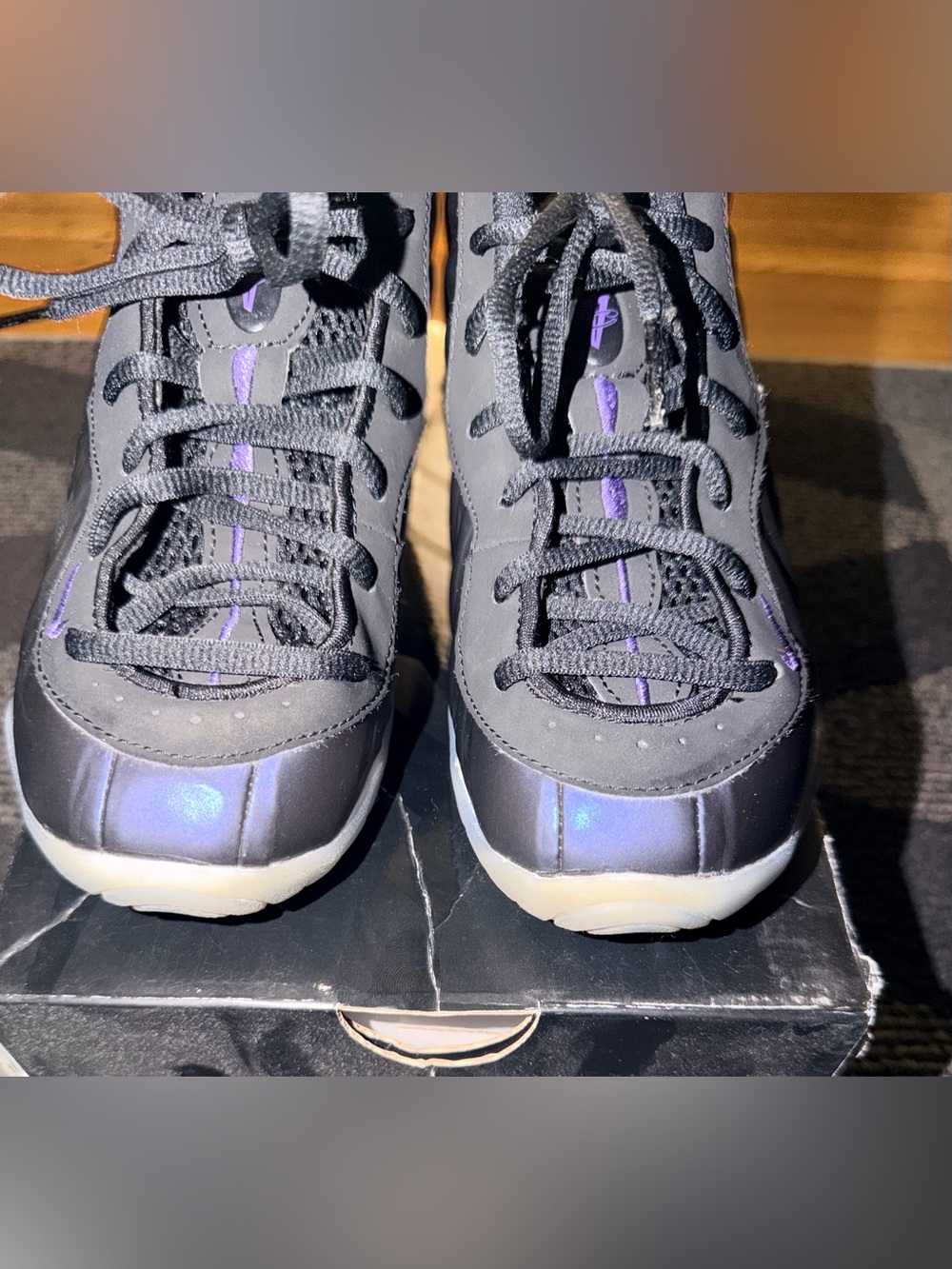 Nike Little Foamposite One Eggplant Purple Sneakers, Size 3Y FJ1256-001